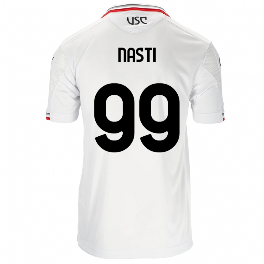 גברים Marco Nasti #99 לבן אדום הרחק ג'רזי 2025/26 חולצה קצרה