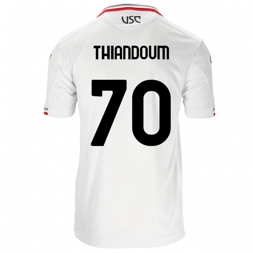 גברים Omar Thiandoum #70 לבן אדום הרחק ג'רזי 2025/26 חולצה קצרה