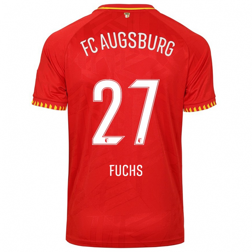 גברים Nina Fuchs #27 אדום צהוב הרחק ג'רזי 2025/26 חולצה קצרה