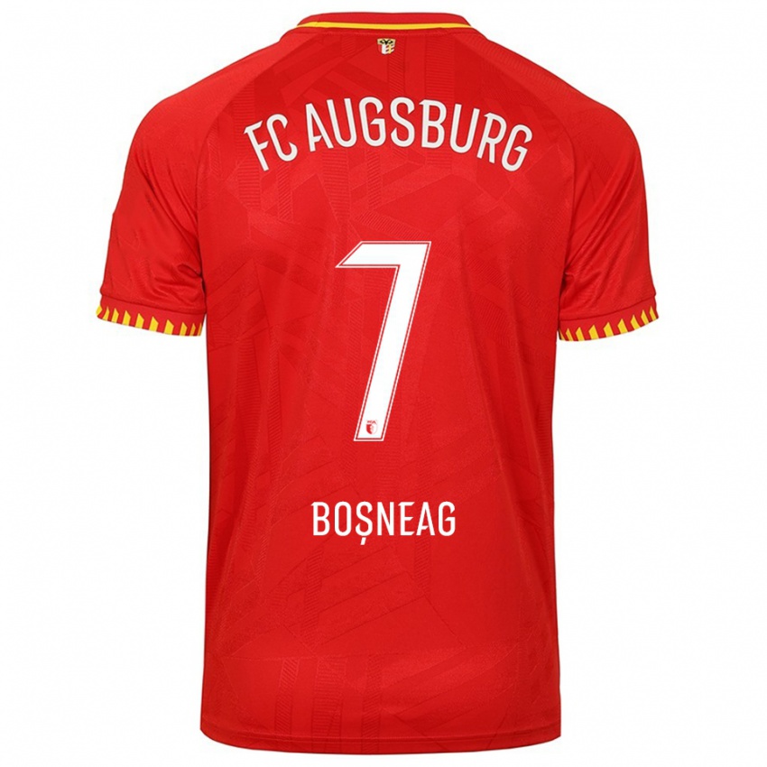 גברים Ioan Boșneag #7 אדום צהוב הרחק ג'רזי 2025/26 חולצה קצרה