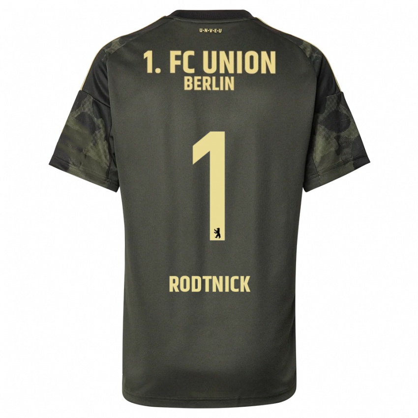 גברים Jaden Rodtnick #1 ירוק כהה שחור הרחק ג'רזי 2025/26 חולצה קצרה