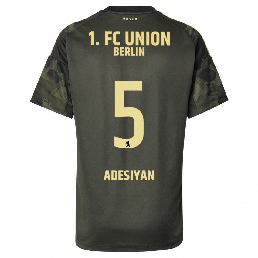 גברים Olufemi Adesiyan #5 ירוק כהה שחור הרחק ג'רזי 2025/26 חולצה קצרה