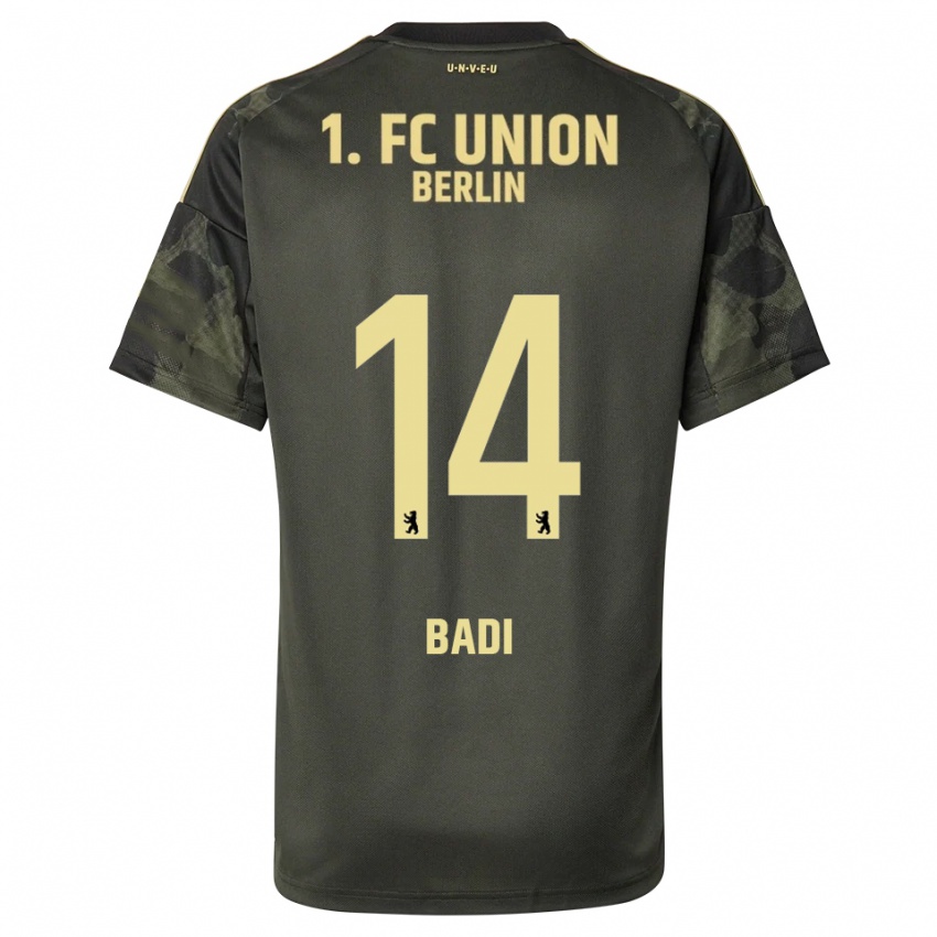גברים Elias Badi #14 ירוק כהה שחור הרחק ג'רזי 2025/26 חולצה קצרה