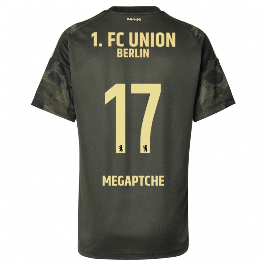 גברים Yann Megaptche #17 ירוק כהה שחור הרחק ג'רזי 2025/26 חולצה קצרה