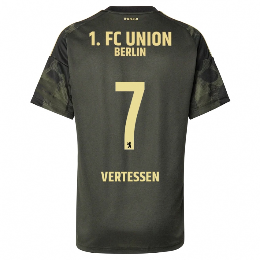 גברים Yorbe Vertessen #7 ירוק כהה שחור הרחק ג'רזי 2025/26 חולצה קצרה
