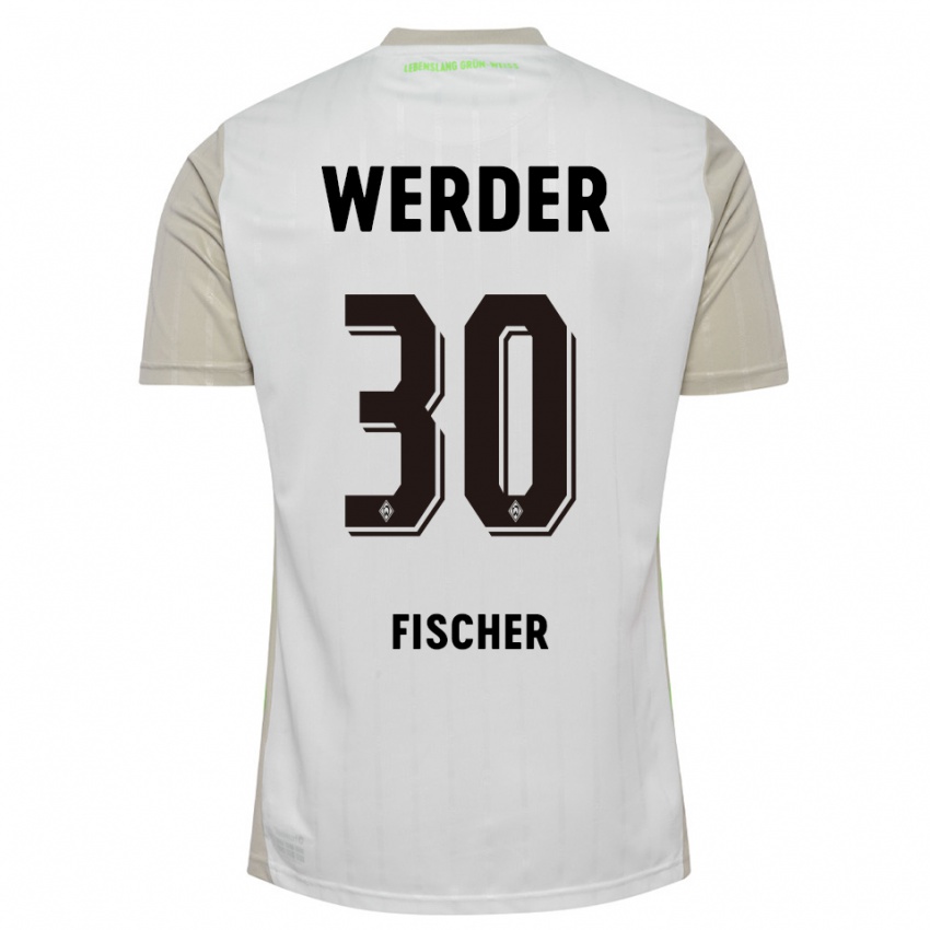 גברים Vanessa Fischer #30 לבן שחור הרחק ג'רזי 2025/26 חולצה קצרה