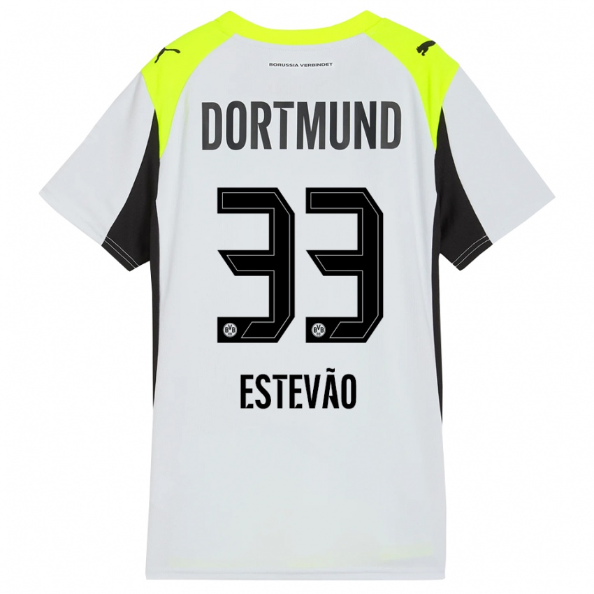 גברים טיאגו אשטבאו #33 צהוב פלואורסצנטי הרחק ג'רזי 2025/26 חולצה קצרה