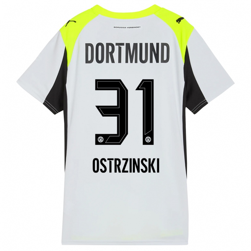 גברים סילאס אוסטרינסקי #31 צהוב פלואורסצנטי הרחק ג'רזי 2025/26 חולצה קצרה