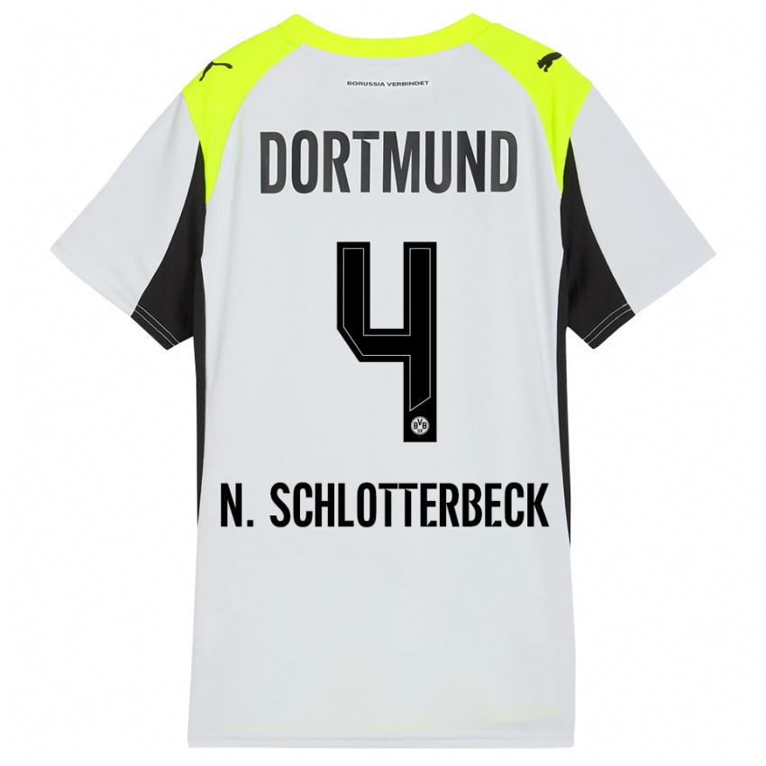 גברים ניקו שלוטרבק #4 צהוב פלואורסצנטי הרחק ג'רזי 2025/26 חולצה קצרה