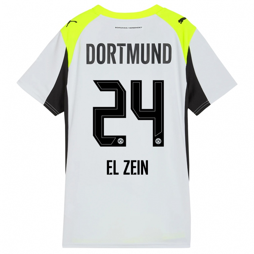 גברים אבו-בקיר עומר אל-זין #24 צהוב פלואורסצנטי הרחק ג'רזי 2025/26 חולצה קצרה