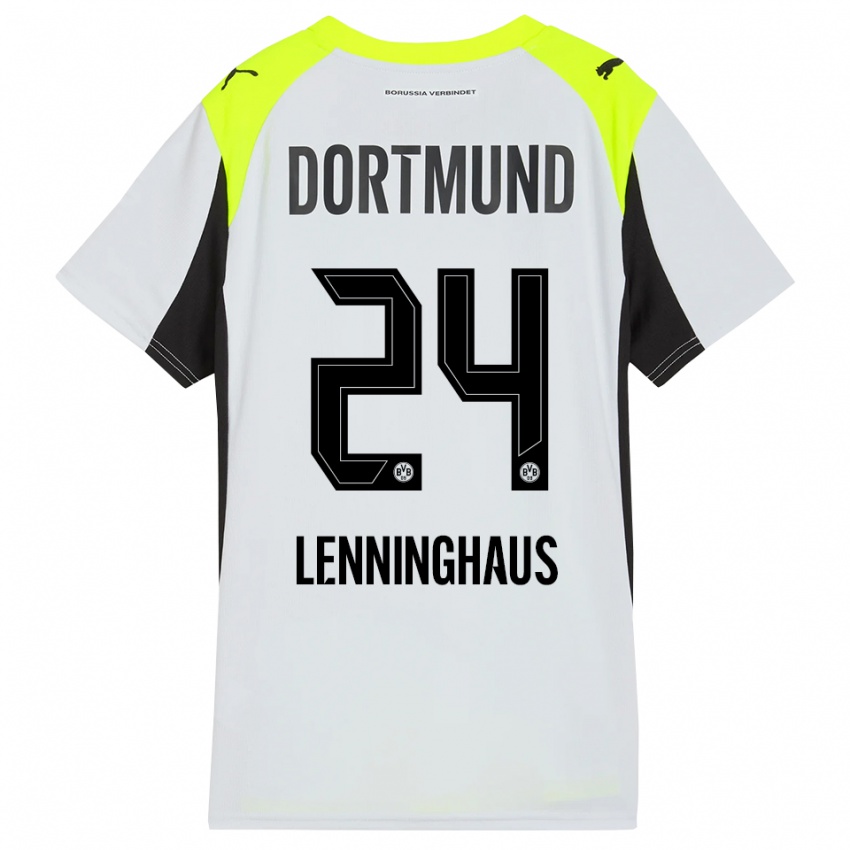 גברים מיקה לנינגהאוס #24 צהוב פלואורסצנטי הרחק ג'רזי 2025/26 חולצה קצרה