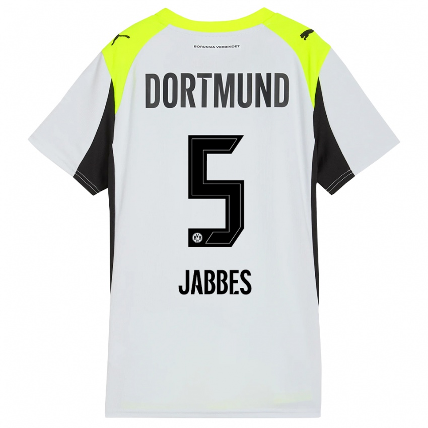 גברים יסמין יאבס #5 צהוב פלואורסצנטי הרחק ג'רזי 2025/26 חולצה קצרה