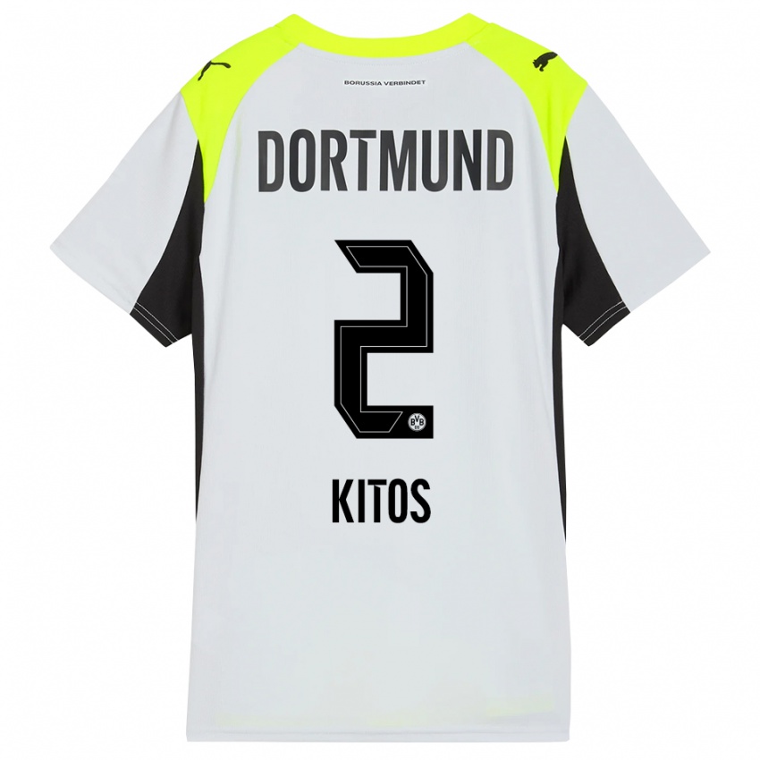 גברים Anastasios Kitos #2 צהוב פלואורסצנטי הרחק ג'רזי 2025/26 חולצה קצרה