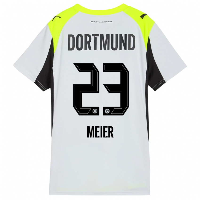 גברים Maximilian Meier #23 צהוב פלואורסצנטי הרחק ג'רזי 2025/26 חולצה קצרה