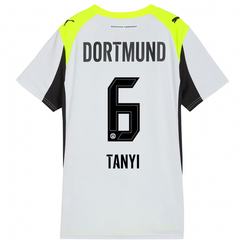 גברים Paul Tanyi #6 צהוב פלואורסצנטי הרחק ג'רזי 2025/26 חולצה קצרה