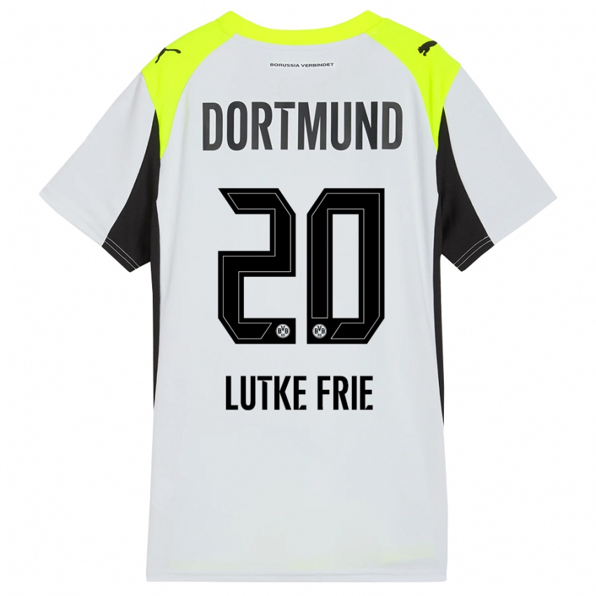 גברים דניס ליטקה-פרי #20 צהוב פלואורסצנטי הרחק ג'רזי 2025/26 חולצה קצרה