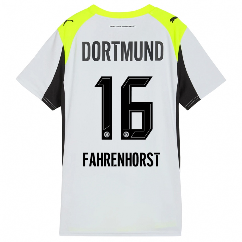 גברים Luke Fahrenhorst #16 צהוב פלואורסצנטי הרחק ג'רזי 2025/26 חולצה קצרה