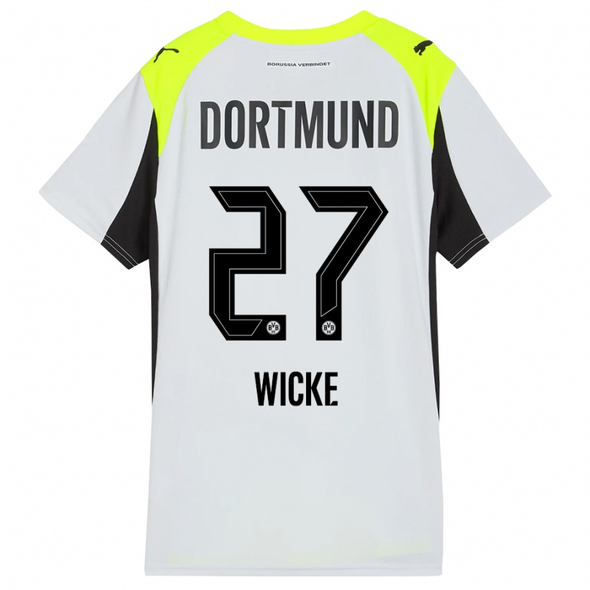 גברים Nova Wicke #27 צהוב פלואורסצנטי הרחק ג'רזי 2025/26 חולצה קצרה