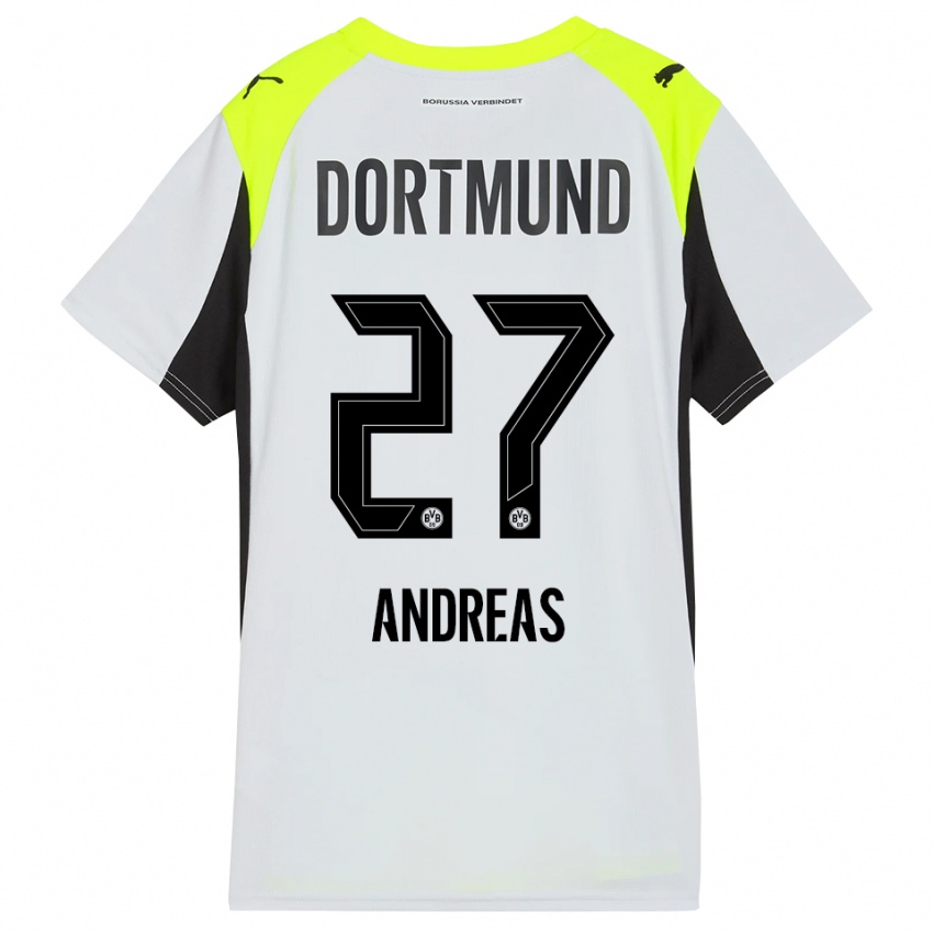 גברים קונו אנדראס #27 צהוב פלואורסצנטי הרחק ג'רזי 2025/26 חולצה קצרה