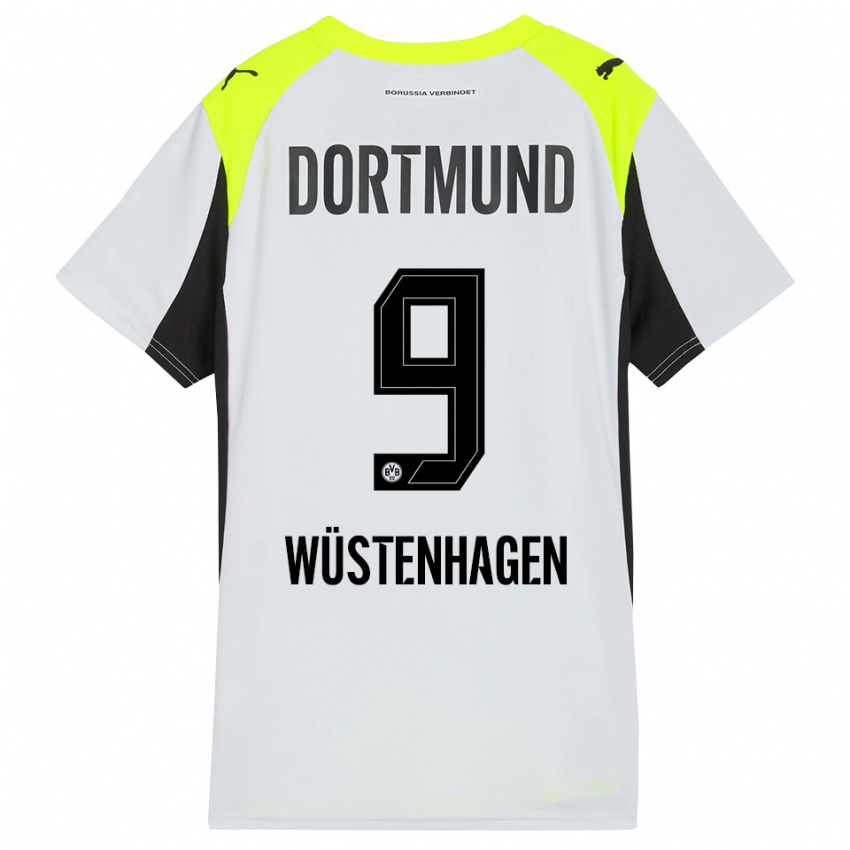 גברים Bennedikt Wüstenhagen #9 צהוב פלואורסצנטי הרחק ג'רזי 2025/26 חולצה קצרה