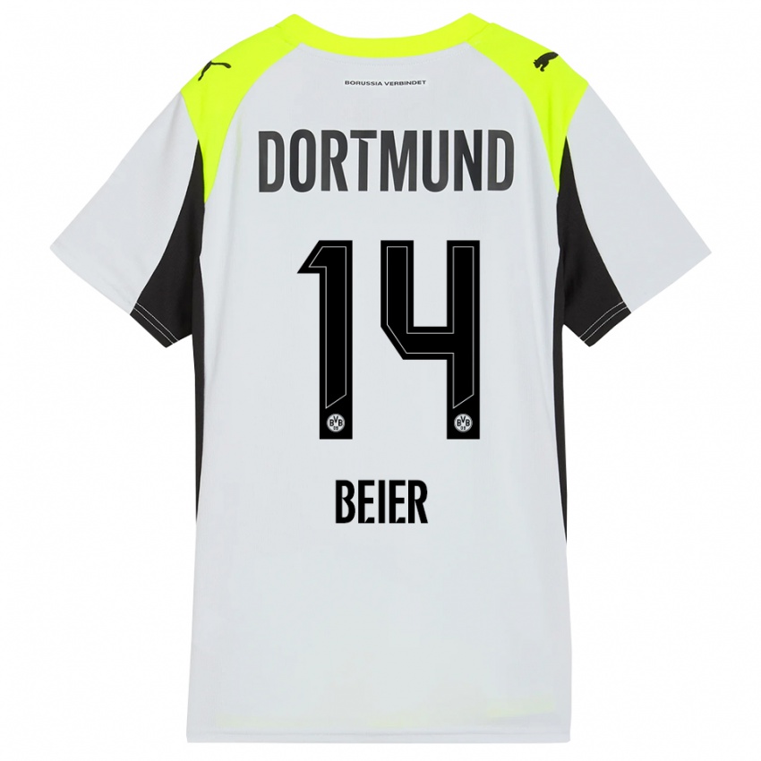 גברים מקסימיליאן באייר #14 צהוב פלואורסצנטי הרחק ג'רזי 2025/26 חולצה קצרה