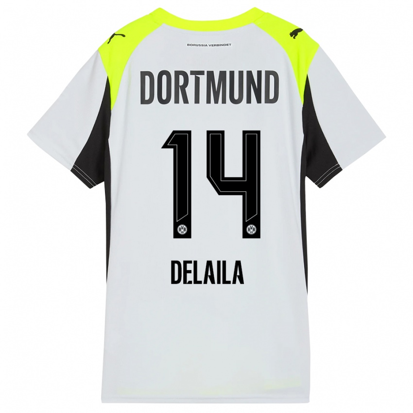 גברים אמגה דלילה #14 צהוב פלואורסצנטי הרחק ג'רזי 2025/26 חולצה קצרה