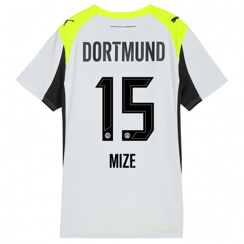 גברים Jack Mize #15 צהוב פלואורסצנטי הרחק ג'רזי 2025/26 חולצה קצרה