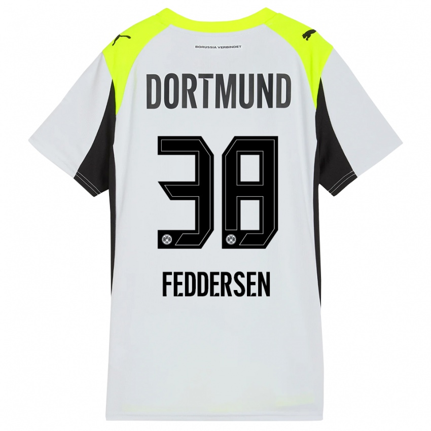 גברים יונאס פדרסן #38 צהוב פלואורסצנטי הרחק ג'רזי 2025/26 חולצה קצרה