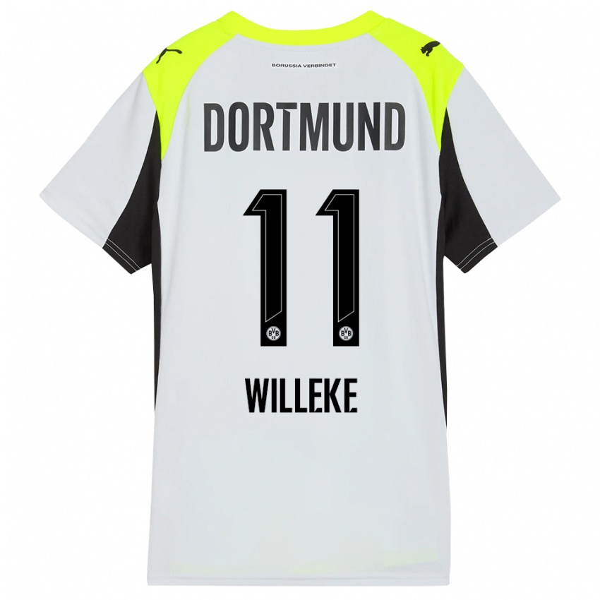 גברים נורה וילקה #11 צהוב פלואורסצנטי הרחק ג'רזי 2025/26 חולצה קצרה