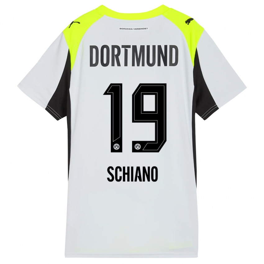 גברים אמיליו שיאנו #19 צהוב פלואורסצנטי הרחק ג'רזי 2025/26 חולצה קצרה