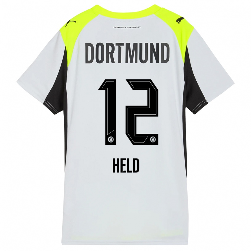 גברים אהרון הלד #12 צהוב פלואורסצנטי הרחק ג'רזי 2025/26 חולצה קצרה