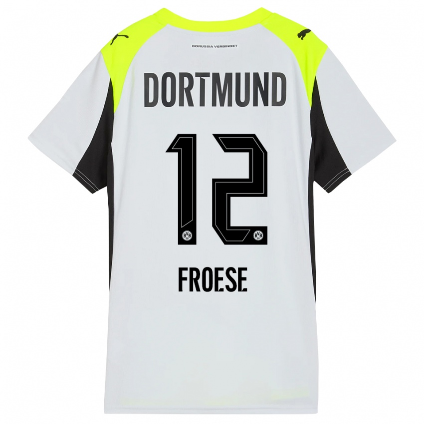 גברים Julien Froese #12 צהוב פלואורסצנטי הרחק ג'רזי 2025/26 חולצה קצרה