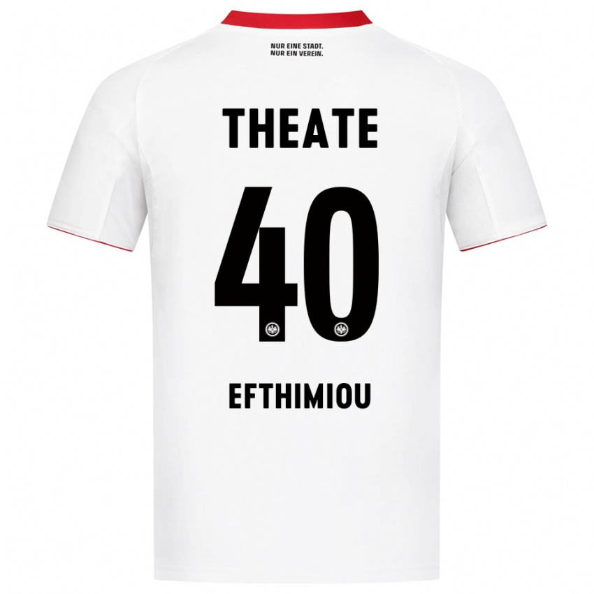 גברים Sissis Efthimiou #40 לבן אדום הרחק ג'רזי 2025/26 חולצה קצרה