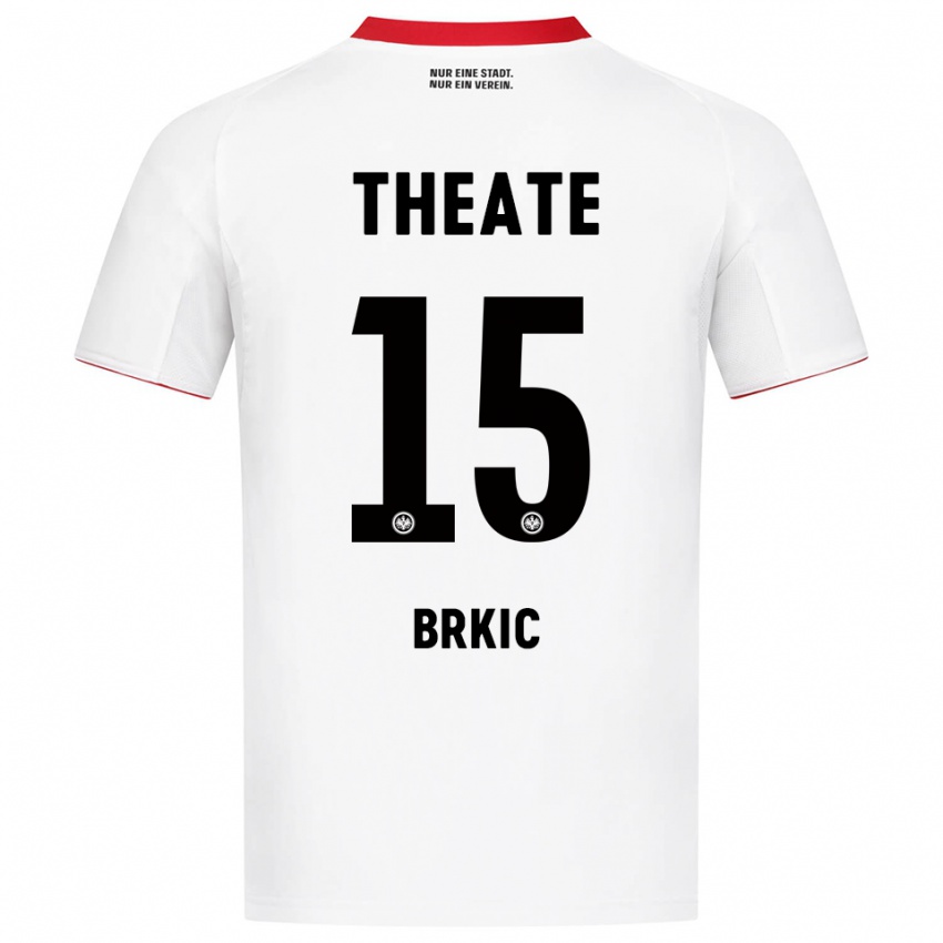 גברים Said Brkic #15 לבן אדום הרחק ג'רזי 2025/26 חולצה קצרה