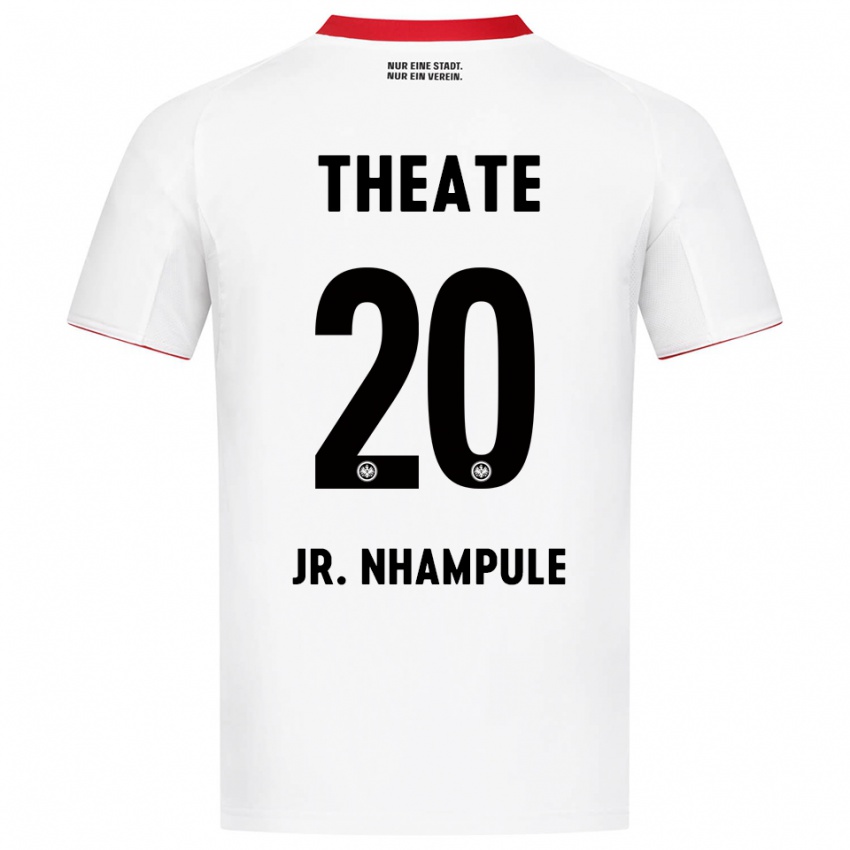 גברים Antonio Junior Nhampule #20 לבן אדום הרחק ג'רזי 2025/26 חולצה קצרה