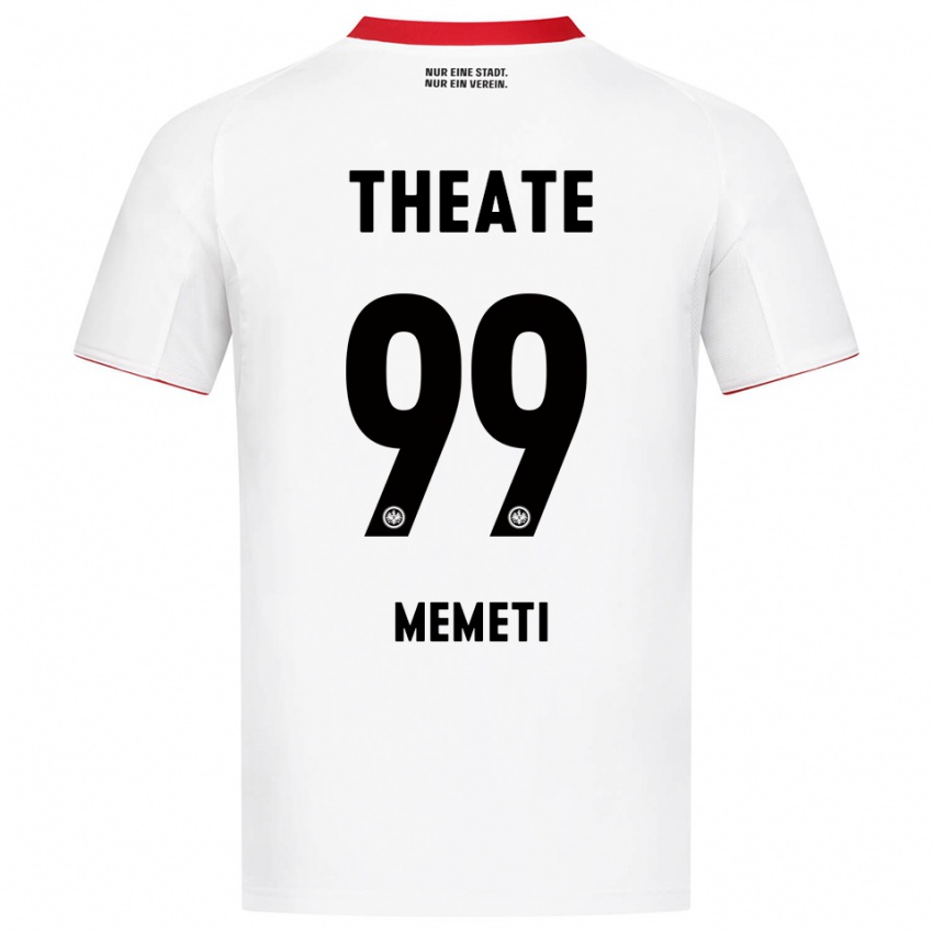 גברים Ereleta Memeti #99 לבן אדום הרחק ג'רזי 2025/26 חולצה קצרה
