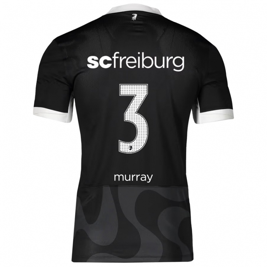 גברים Drew Murray #3 שחור לבן הרחק ג'רזי 2025/26 חולצה קצרה