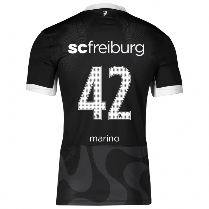 גברים Luca Marino #42 שחור לבן הרחק ג'רזי 2025/26 חולצה קצרה