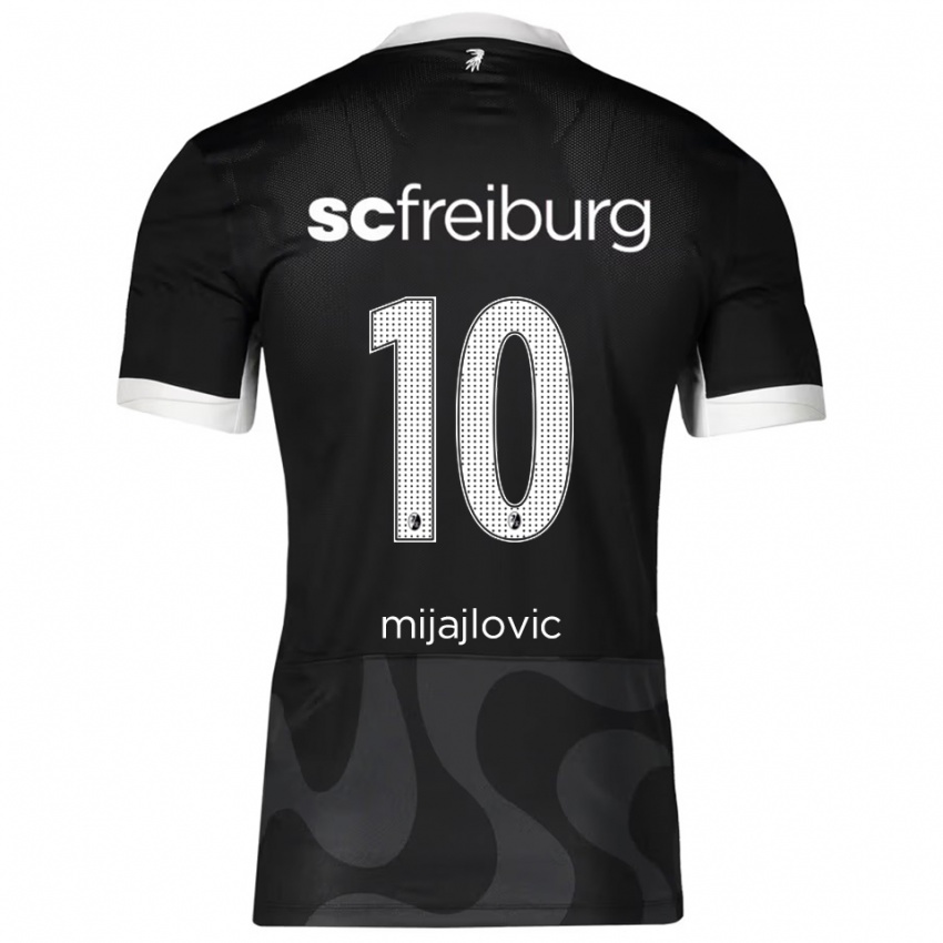 גברים Mladen Mijajlovic #10 שחור לבן הרחק ג'רזי 2025/26 חולצה קצרה