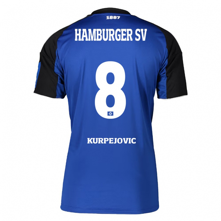 גברים Emin Kurpejovic #8 כחול שחור הרחק ג'רזי 2025/26 חולצה קצרה