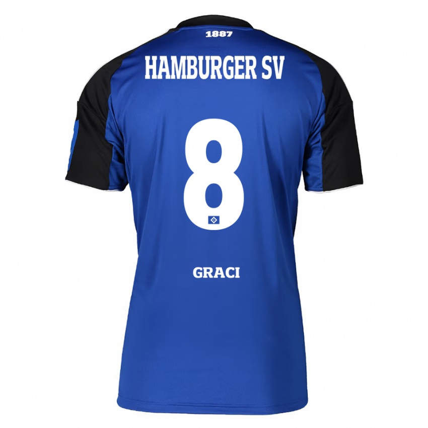גברים Massimo Graci #8 כחול שחור הרחק ג'רזי 2025/26 חולצה קצרה