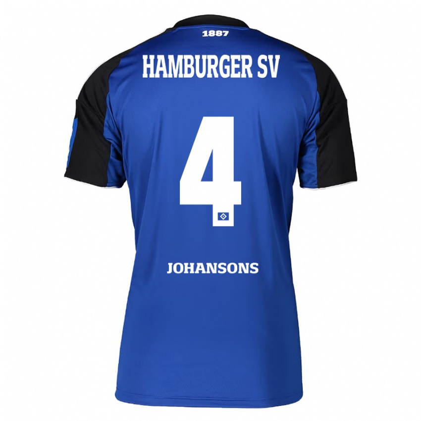 גברים Paul Johansons #4 כחול שחור הרחק ג'רזי 2025/26 חולצה קצרה