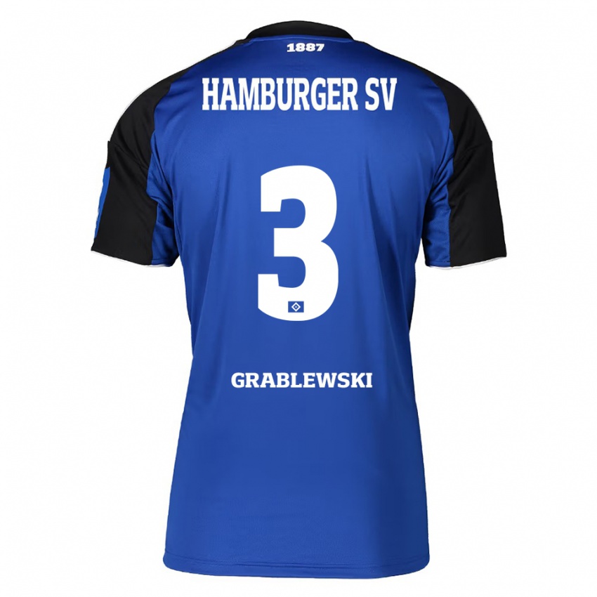גברים Max Grablewski #3 כחול שחור הרחק ג'רזי 2025/26 חולצה קצרה