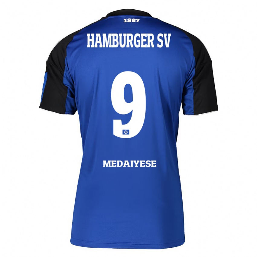 גברים Olamide Medaiyese #9 כחול שחור הרחק ג'רזי 2025/26 חולצה קצרה