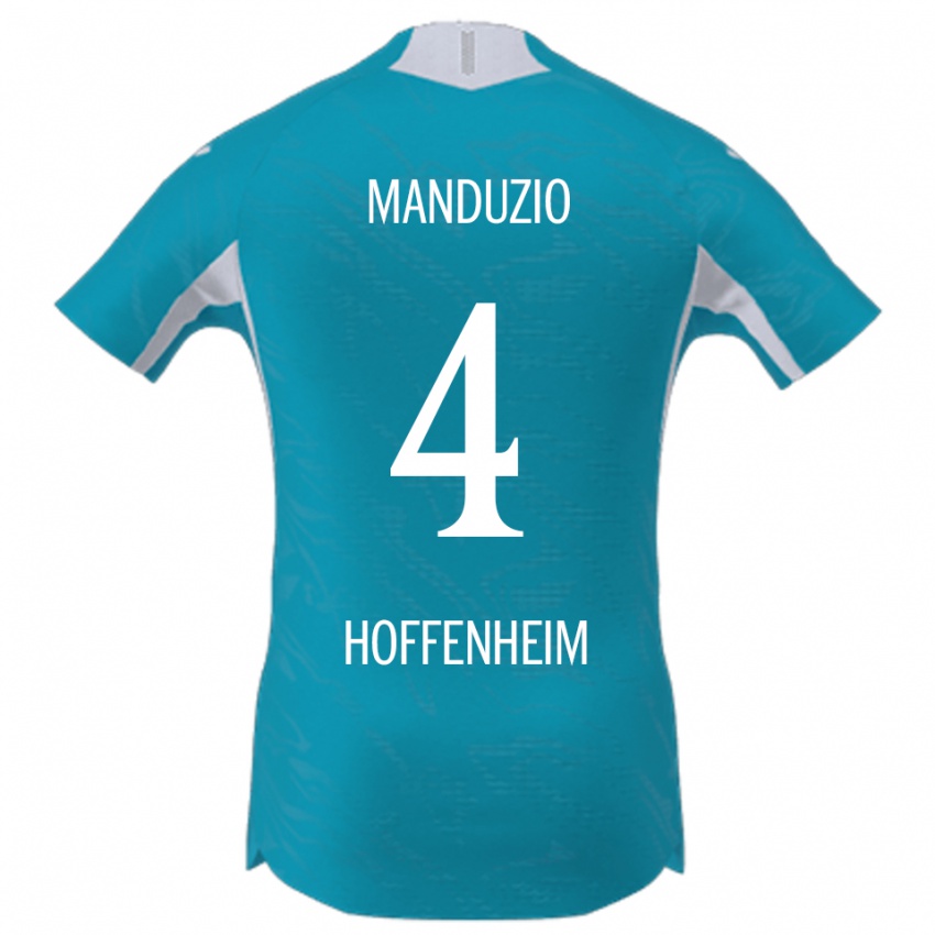 גברים Mattia Manduzio #4 תכלת הרחק ג'רזי 2025/26 חולצה קצרה