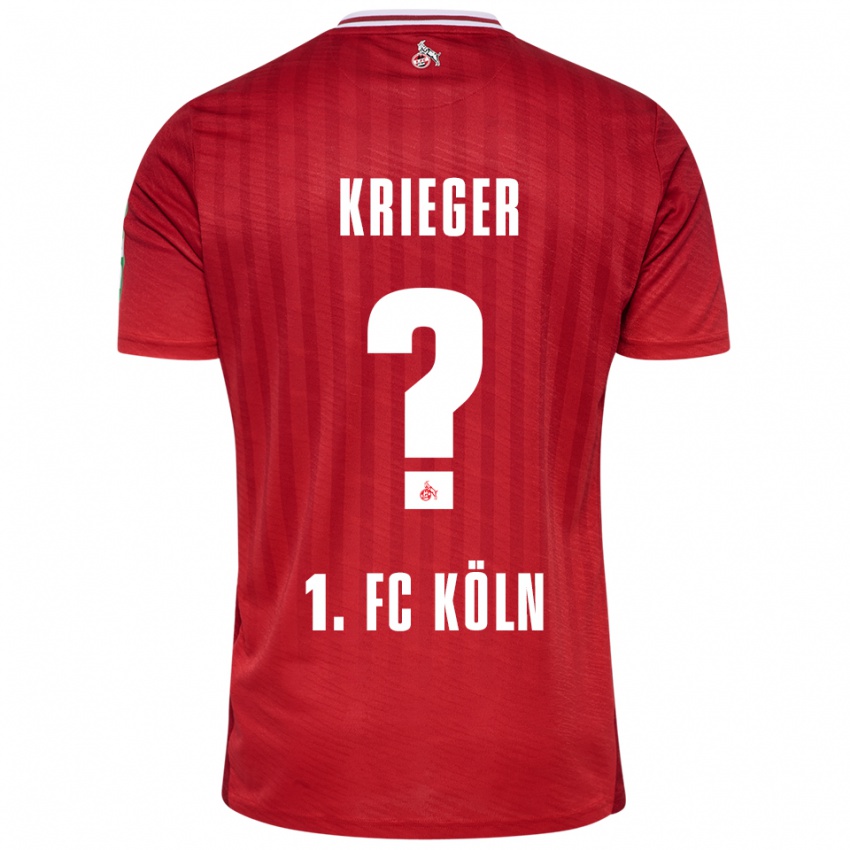 גברים Karl Krieger #0 אדום לבן הרחק ג'רזי 2025/26 חולצה קצרה