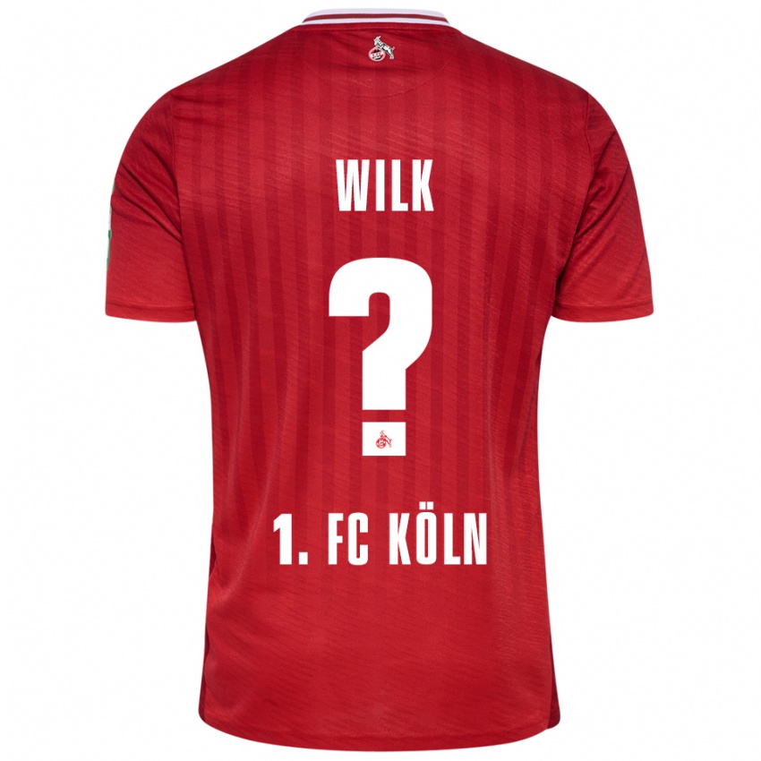 גברים Emil Wilk #0 אדום לבן הרחק ג'רזי 2025/26 חולצה קצרה