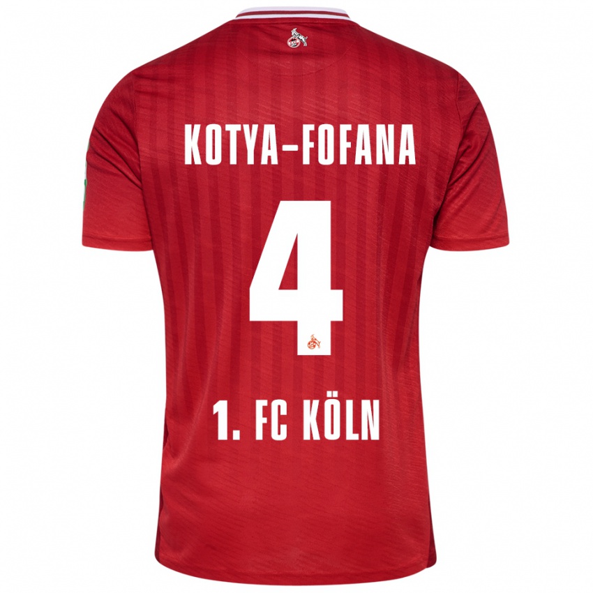 גברים Assad Kotya-Fofana #4 אדום לבן הרחק ג'רזי 2025/26 חולצה קצרה
