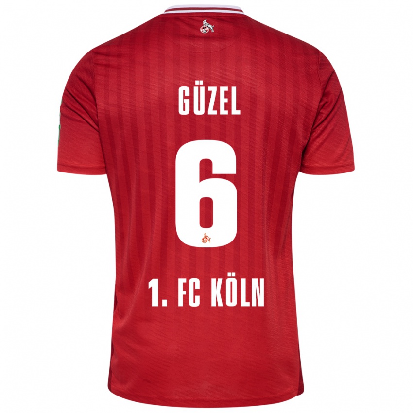 גברים Arian Güzel #6 אדום לבן הרחק ג'רזי 2025/26 חולצה קצרה