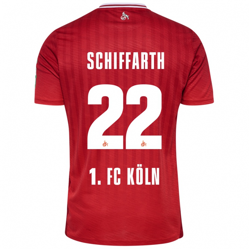 גברים Julia Schiffarth #22 אדום לבן הרחק ג'רזי 2025/26 חולצה קצרה